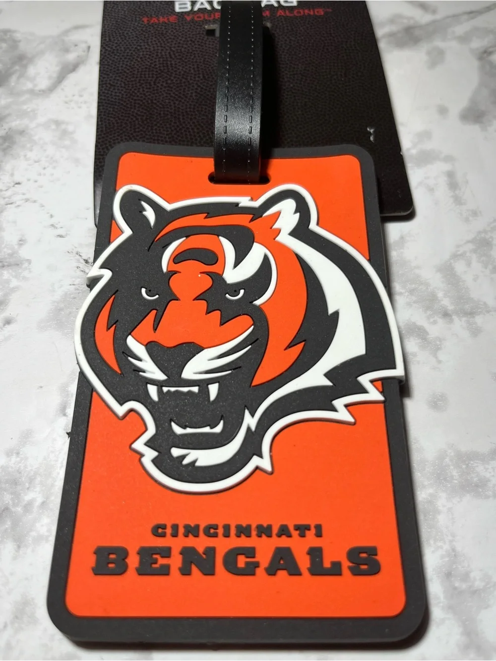 NFL Cincinnati Bengals Orange and Black Luggage Bag Tag